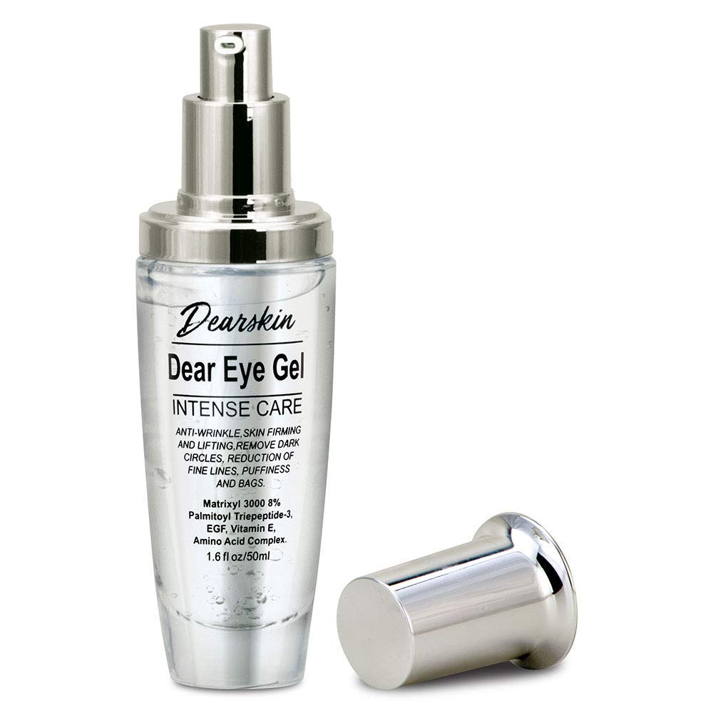 Dearskin Eye Gel Dark Circles and Puffiness, Soft & Smooth Eye Gel for Dark Circles and Wrinkles with Matrixyl 3000 8% Aloe Vera and Botanical Beauty & Personal Care Dearskin
