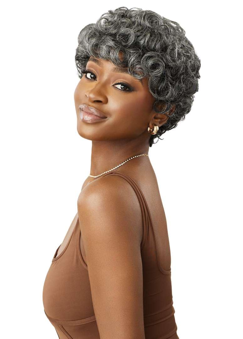 Outre Fab & Fly Full Cap Wig Gray Glamour - Human Hair - Emir (OM280/34/44)