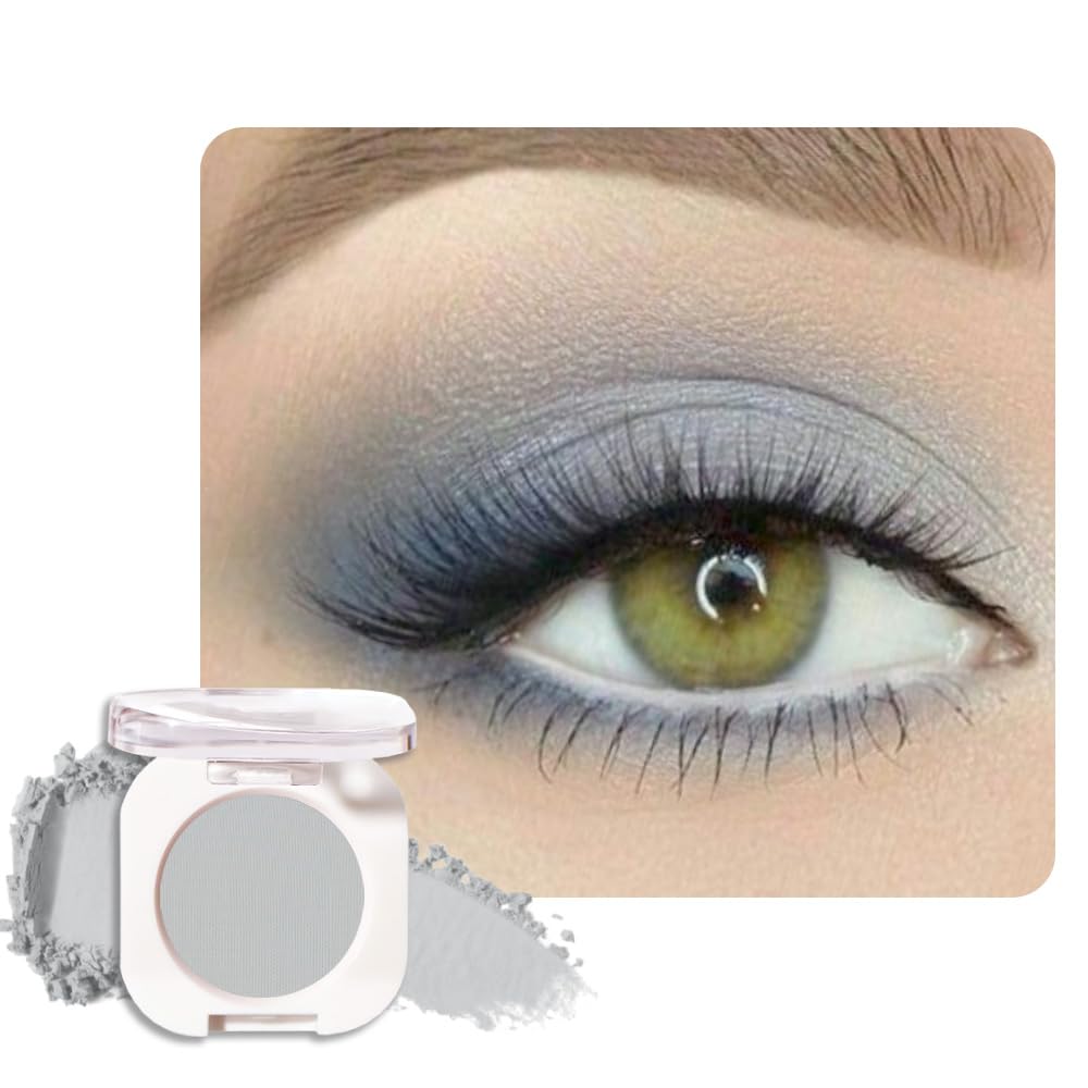 HHLTOH Dusty Grey Single Matte Eyeshadow Makeup, Neutral Powde Eye Shadow for Older Women, Smoky Gray Grey Matte Singles Eyeshadow Palette Pigmented Beauty and Personal Care HHLTOH Default Title