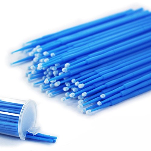 Yimart 400pcs Blue Regular Size 3mm Reusable Mascara Applicator Individual Eyelash Extension Microbrushes Makeup Tools Beauty & Personal Care Yimart