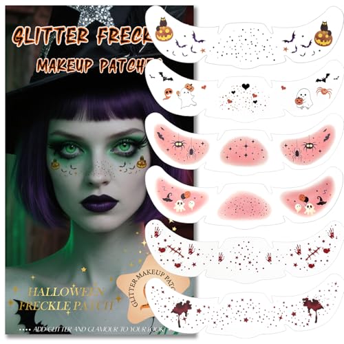 Glitter Freckles, Holographic Face and Body Glitter Tattoo Sparkle for Women Gold Glow Cosmetic Star Makeup Accessories for Festival Rave (6pcs Beauty & Personal Care Anmubag