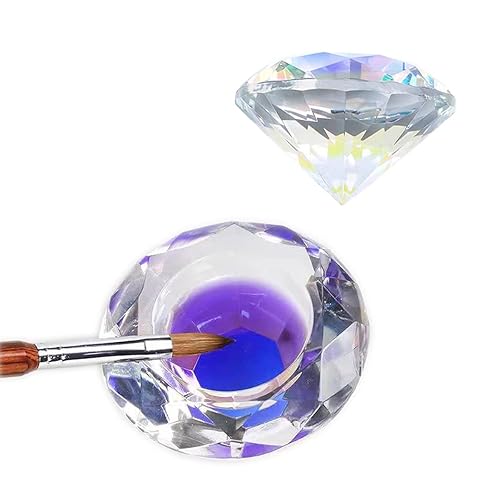 Nail Dappen Dish with Lid, ForSewian Crystal Glass Nail Monomer Dampen Dish Holder for Nail Acrylic Liquid & Powder Beauty & Personal Care ForSewian
