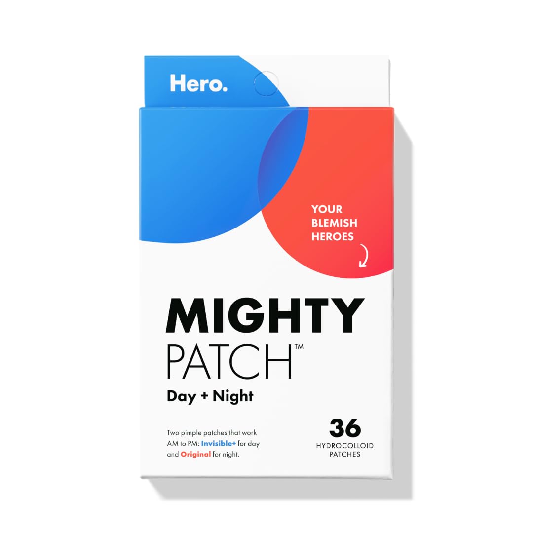 Mighty Patch Hero Cosmetics Day and Night Acne Pimple Patches, 36 Ct Beauty and Personal Care Mighty Patch Default Title