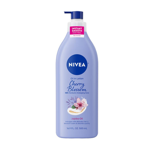 NIVEA Oil Infused Cherry Blossom and Jojoba Oil Body Lotion for Women, Fast-Absorbing and Non-Greasy Cherry Blossom Scented Lotion Moisturizes for 48 Beauty & Personal Care NIVEA