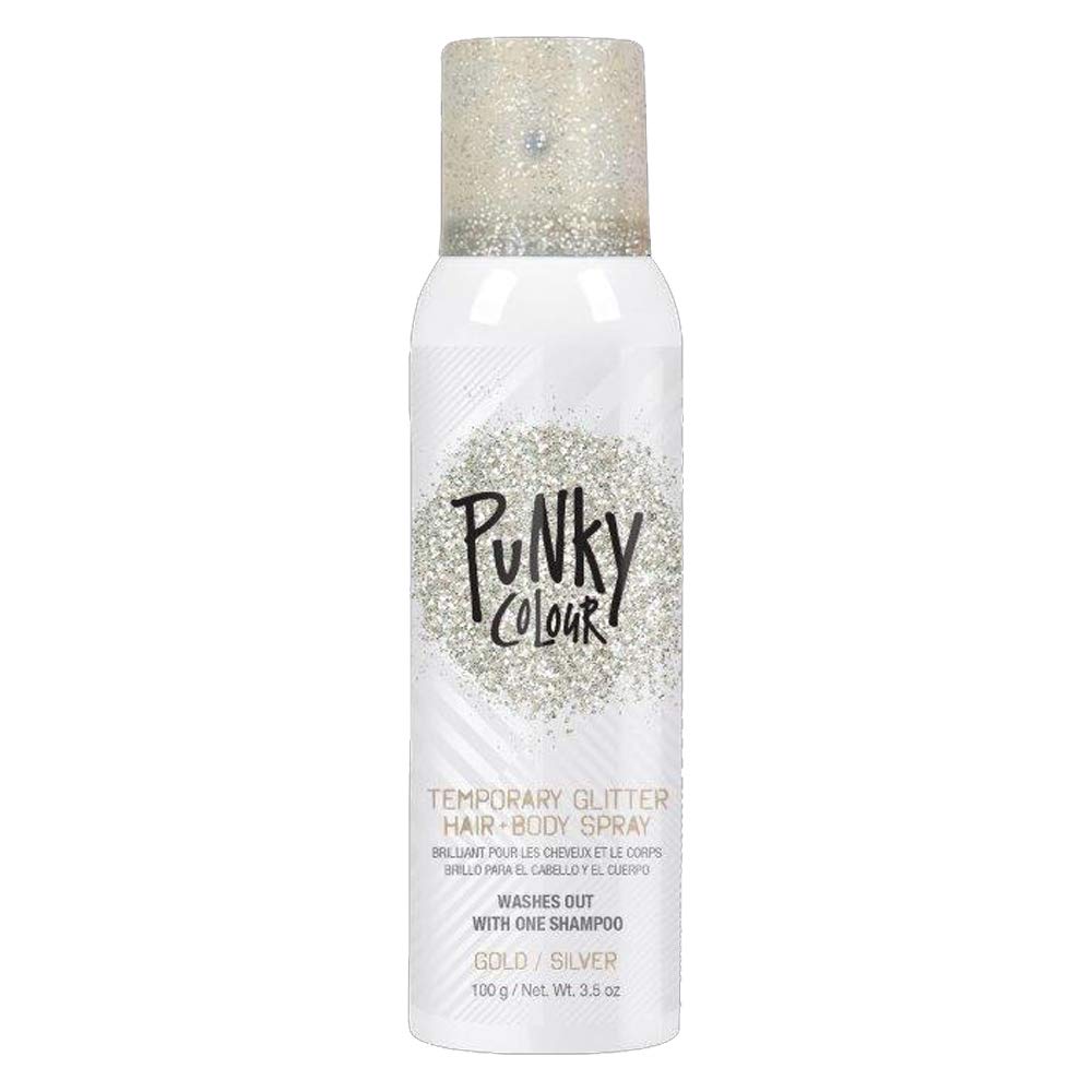 Punky Temporary Hair and Body Glitter Spray, Gold/Silver - Glitters Hairspray, Adds Shimmery Glow, Hair Glitter for Kids, Women, Men 3.5 oz Beauty & Personal Care Jerome Russell