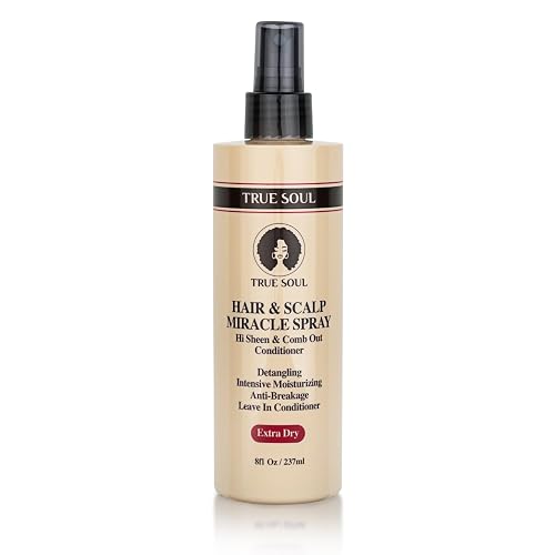 TRUE SOUL Hair and Scalp Miracle Spray Leave-In Conditioner & Detangler for Braids, Locs, Curly & Textured Hair with Castor Oil, Moisturizing Spray Beauty & Personal Care TRUE SOUL