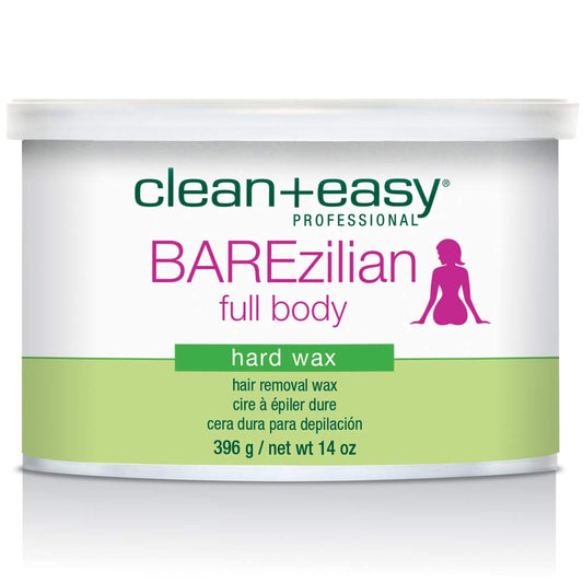 Clean + Easy BAREzilian Hard Wax, Non-Strip Hair Removal Depilatory Wax for Full Body, Bikini Brazilian Waxing, Great for Sensitive Skin - Ideal Beauty and Personal Care Clean + Easy