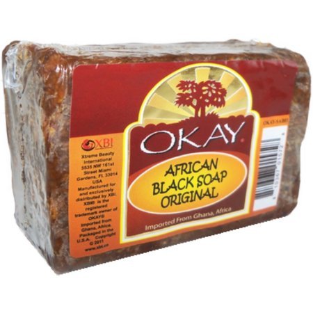Okay African Black Soap, Original, 5.5 oz (Pack of 4) Beauty & Personal Care OKAY