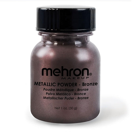 Mehron Makeup Metallic Powder | Metallic Chrome Powder Pigment for Face & Body Paint, Eyeshadow, and Eyeliner .75 oz (21 g) (Bronze) Beauty & Personal Care Mehron