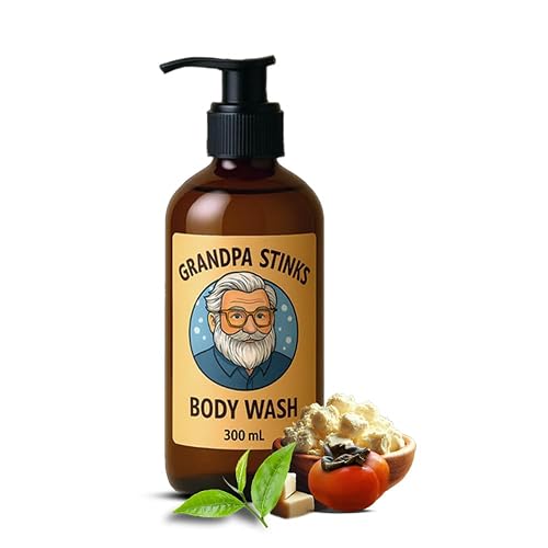 Grandpa Stinks® Body Wash - Persimmon & Green Tea Deodorizing Cleanser - Natural Odor Eliminator for Men - Hydrating Daily Shower Gel with Shea Butter Beauty & Personal Care Grandpa Stinks