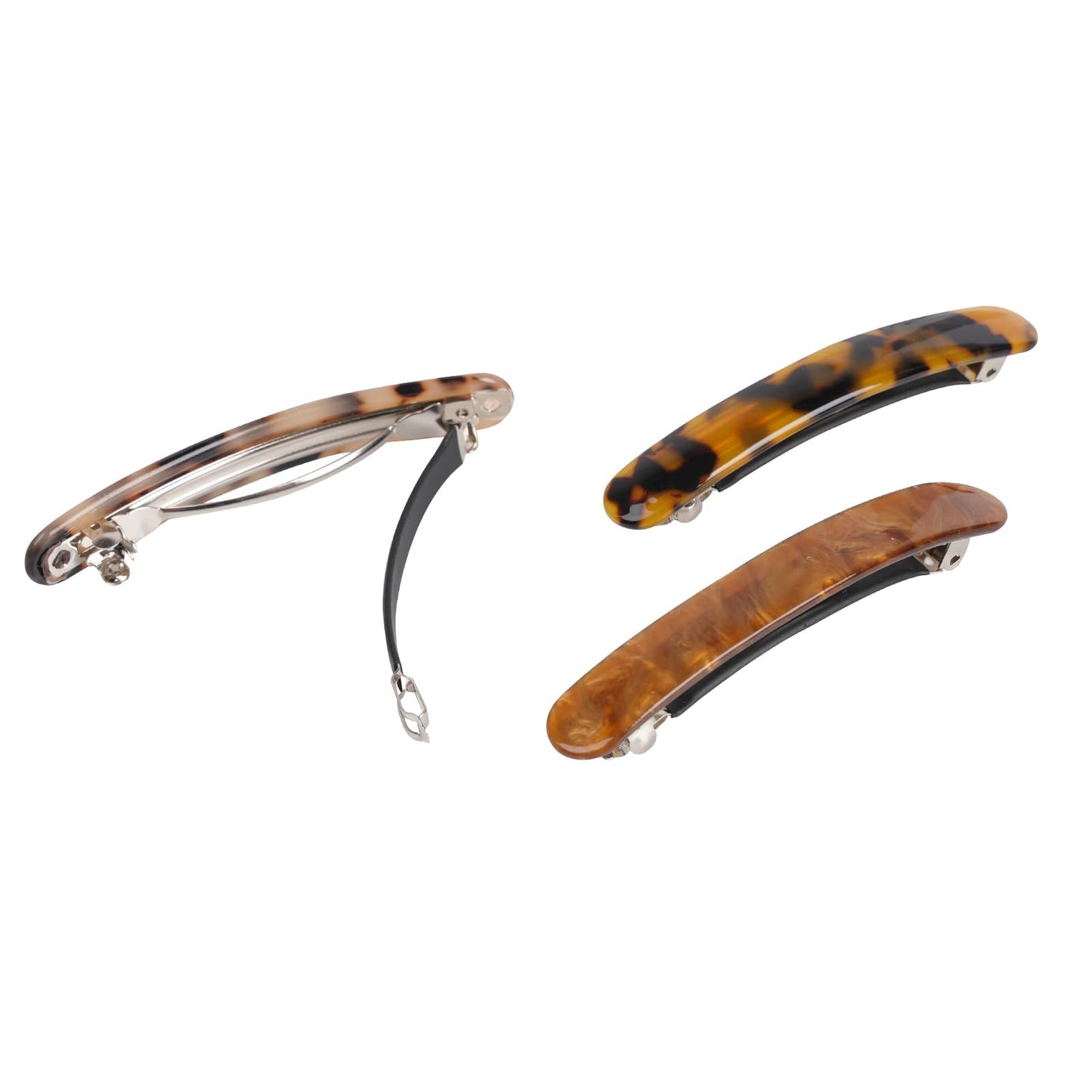 3PCS French Tortoise Shell Automatic Hair Barrettes and Retro Clasps for Women's Thick Medium Volume Hair (Sakura Pink, Ivory, Lavender) Beauty & Personal Care Folansy