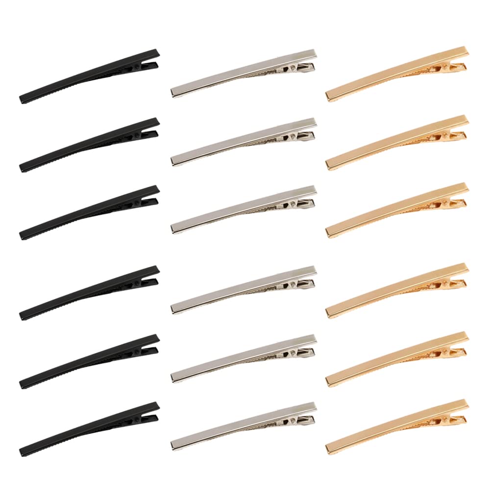 Pack of 18 Matte Metal Alligator Barrettes - 3.15" Long and Skinny Hair Styling Clips for Women and Girls (Black /Silver/ Gold) Beauty & Personal Care SOTOLAN