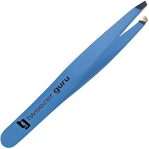 Tweezer Guru Tweezers for Women - Slant Pointed Precision Tweezers for Eyebrows & Ingrown Hair Removal - Blackhead and Splinter Tweezer with Sharp Beauty & Personal Care TWEEZER GURU