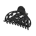 Parcelona French Jardin Black Medium Covered Spring Celluloid Jaw Hair Claw Clip Clamp Clutcher Beauty & Personal Care Parcelona
