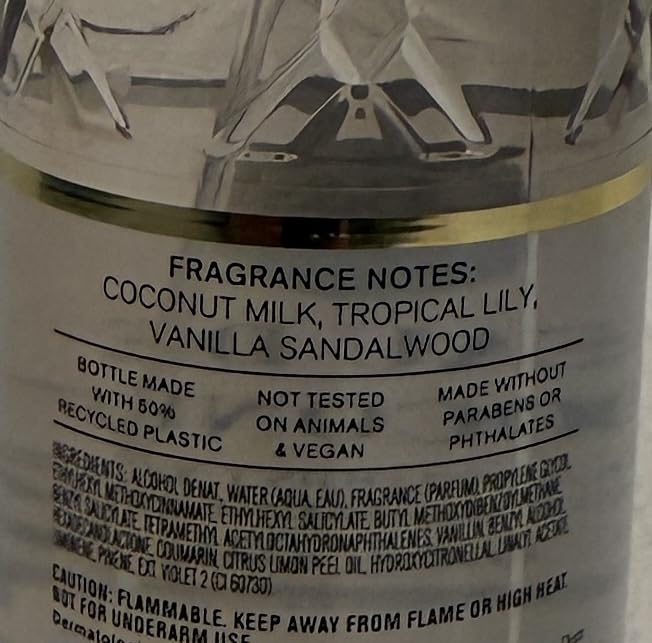 Bath & Body Works Eau De Coconut Fine Fragrance Mist 8 Ounces Beauty & Personal Care Bath & Body Works