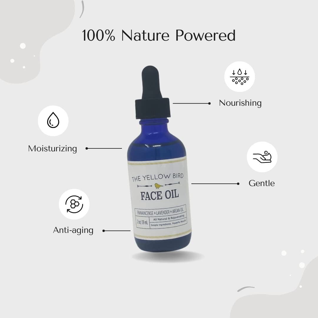 Argan Face Oil Cleanser. Moisturizing Anti Aging Natural & Organic Facial Serum for Acne, Spots, Scars, and Wrinkles. Hydrating Botanic Blend Beauty & Personal Care The Yellow Bird