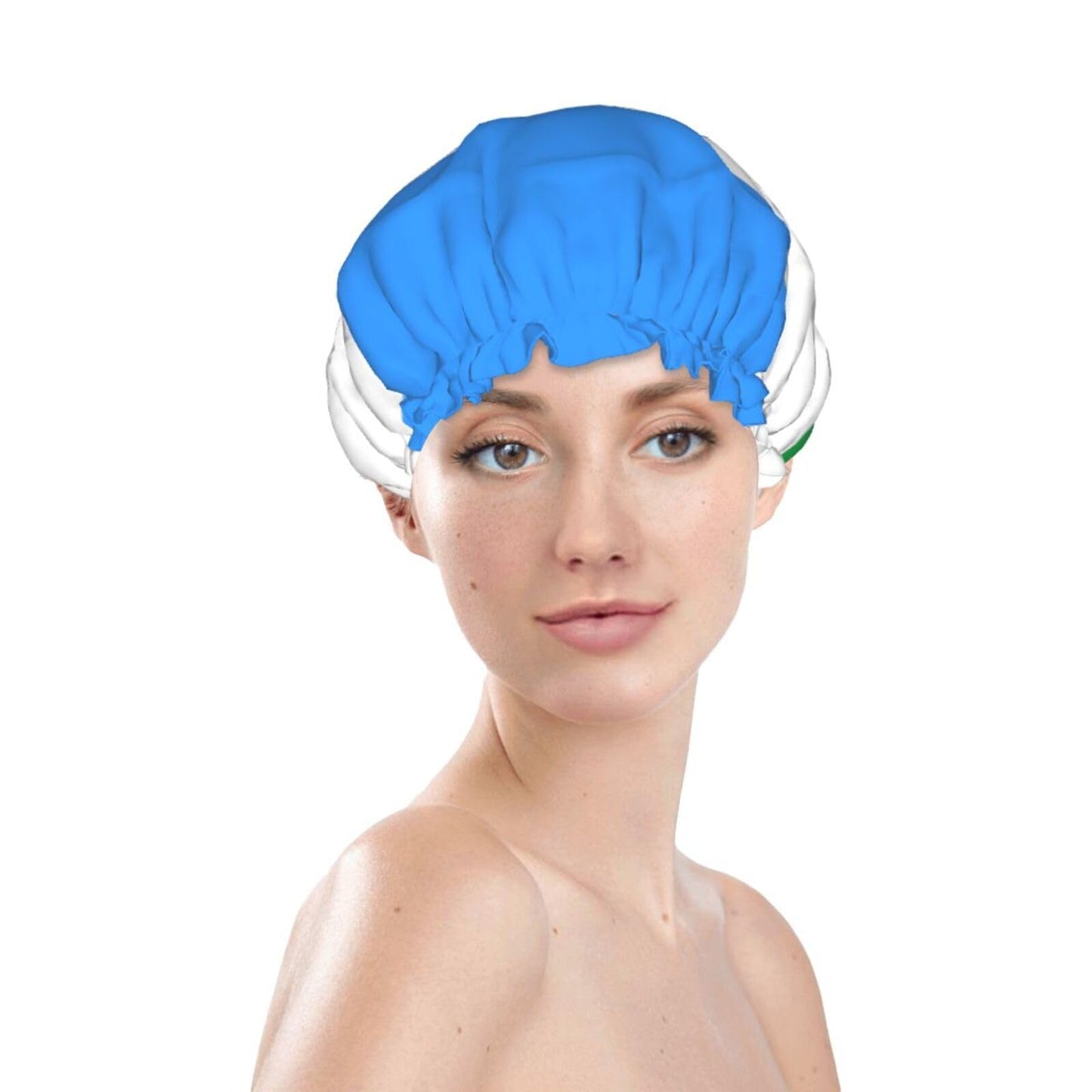 Kabardino Balkaria Flag Prints Shower Cap Double Layer Lined Waterproof Bathing Shower Hat Beauty and Personal Care Hayyett