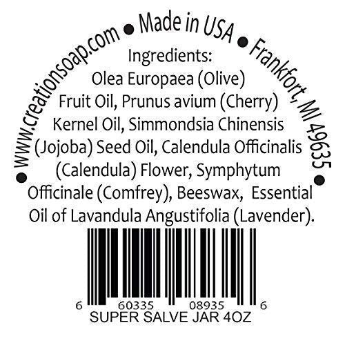 Calendula Comfrey Super Salve by Creation Farm, Herbal Balm, Moisturizer, and Ointment with No Gluten, Soy, GMO or Parabens, Made in USA Comforts many Beauty and Personal Care Creation Pharm