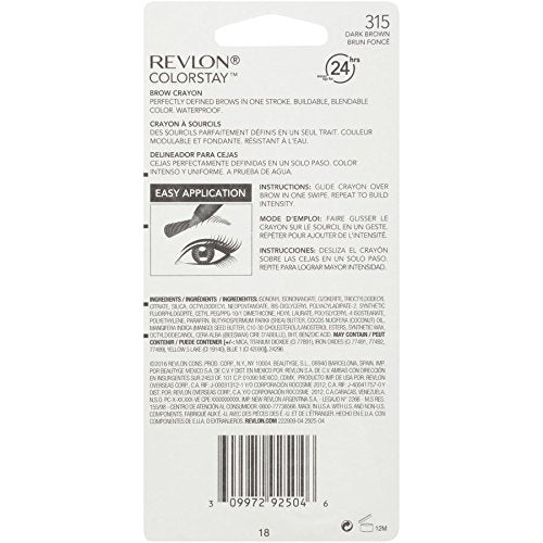 Revlon ColorStay Brow Crayon, Dark Brown Beauty & Personal Care REVLON