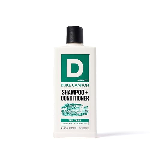 Duke Cannon Supply Co. Tea Tree 2-in-1 Shampoo and Conditioner for Men - 14 fl oz - Fresh Mint + Eucalyptus Scent - Made with Tea Tree Oil & Menthol Beauty & Personal Care Duke Cannon Supply Co.