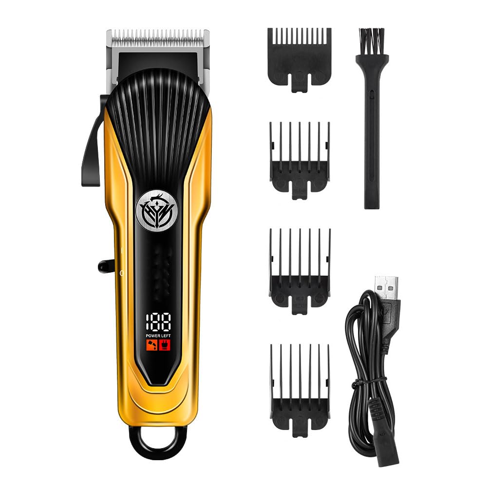 QDKVTNDJZ Professional Hair Clippers for Men, Cordless Rechargeable Trimmers Kit with LED Display,8W Power Motor, Electric Haircut Grooming Gift Beauty and Personal Care QDKVTNDJZ