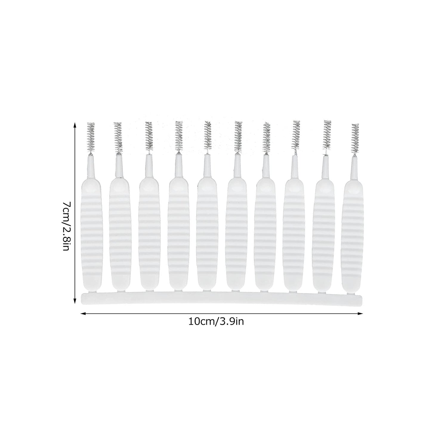 10Pcs Shower Hole Scrub Brush, Polypropylene, Nylon and Stainless Steel, White, Multifunctional, Suit for Shower Head, Phone Hole and Keyboard Beauty and Personal Care Yosoo