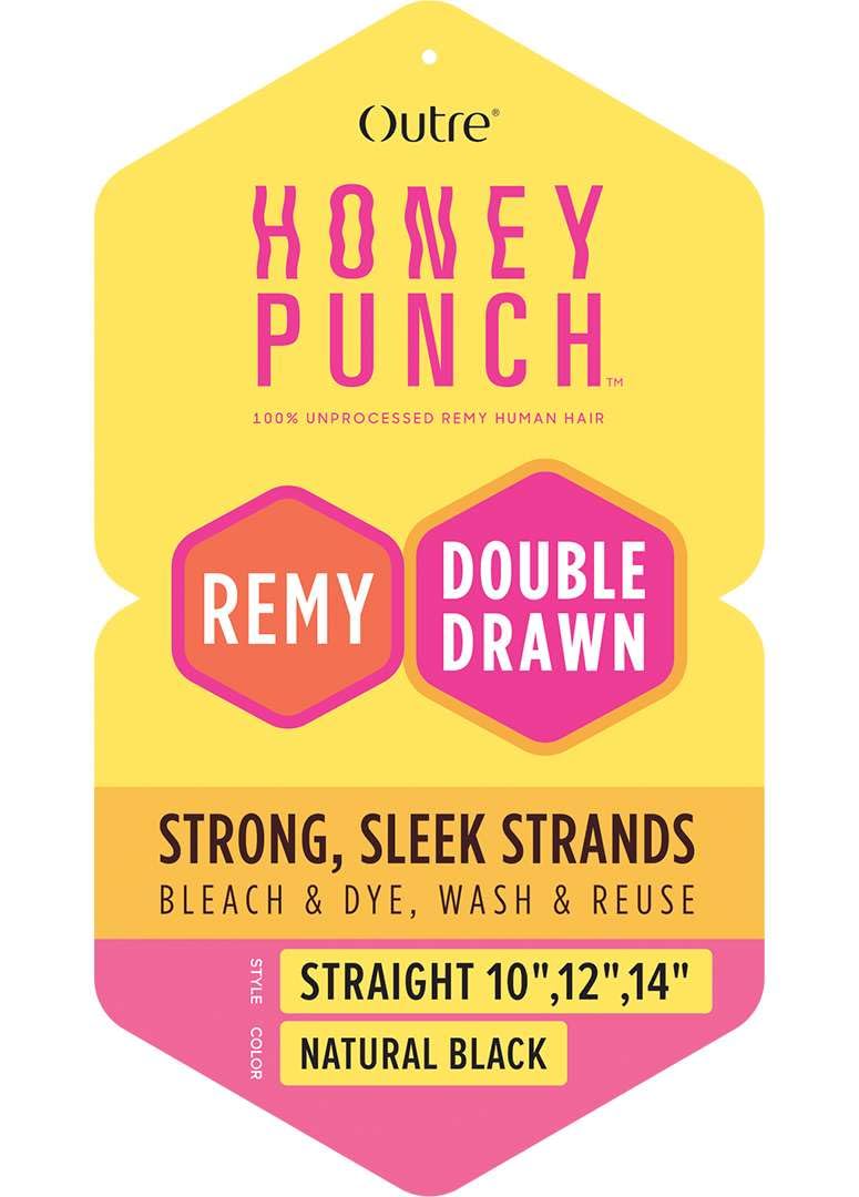 Outre Honey Punch 100% Unprocessed Remi Human Hair - Straight 14" 16" 18" (NATURAL)