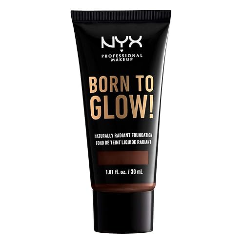 NYX PROFESSIONAL MAKEUP Born To Glow Naturally Radiant Foundation, Medium Coverage - Deep Espresso Beauty & Personal Care NYX PROFESSIONAL MAKEUP