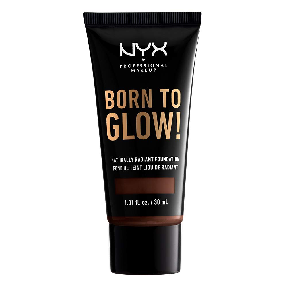 NYX PROFESSIONAL MAKEUP Born To Glow Naturally Radiant Foundation, Medium Coverage - Deep Espresso Beauty & Personal Care NYX PROFESSIONAL MAKEUP