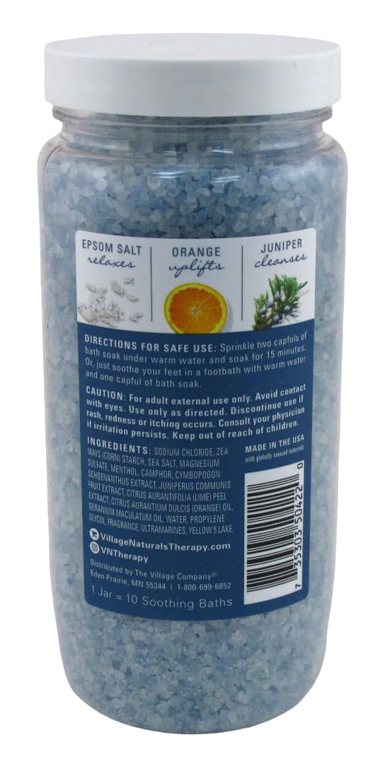 Village Natruals Mineral Bath Soak Tension Cedar Citrus 20 Ounce (591ml) (Pack of 2) Beauty & Personal Care Village Naturals Therapy