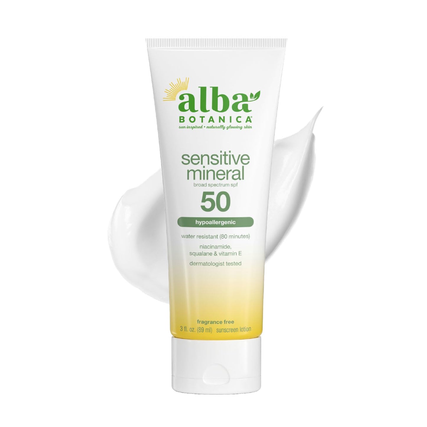 Alba Botanica Sensitive Mineral Sunscreen Lotion SPF 50, 3 Oz Beauty & Personal Care Alba Botanica