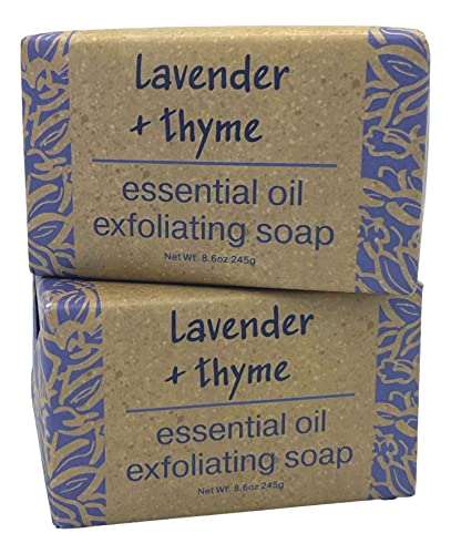 Greenwich Bay Trading Co, Lavender and Thyme Essential Oil Exfoliating Bath Bar Soap, Set of 2, 8.6 Ounces Each Beauty & Personal Care Greenwich Bay Trading Company