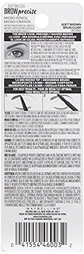 Maybelline Brow Precise Micro Eyebrow Pencil Makeup, Soft Brown, 0.002 oz.