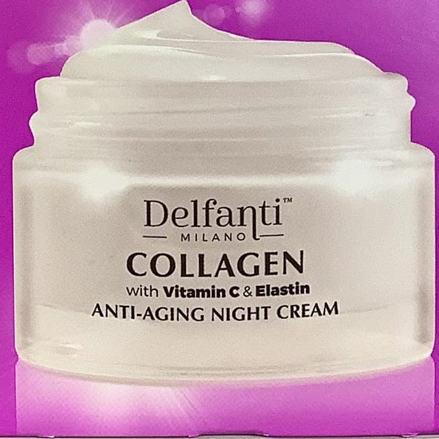 Delfanti-Milano • COLLAGEN with VITAMIN C & ELASTIN • Rejuvenating & Nourishing • Anti-Aging Night Cream • Face and Neck Moisturizer • Made in Italy Beauty & Personal Care Delfanti-Milano