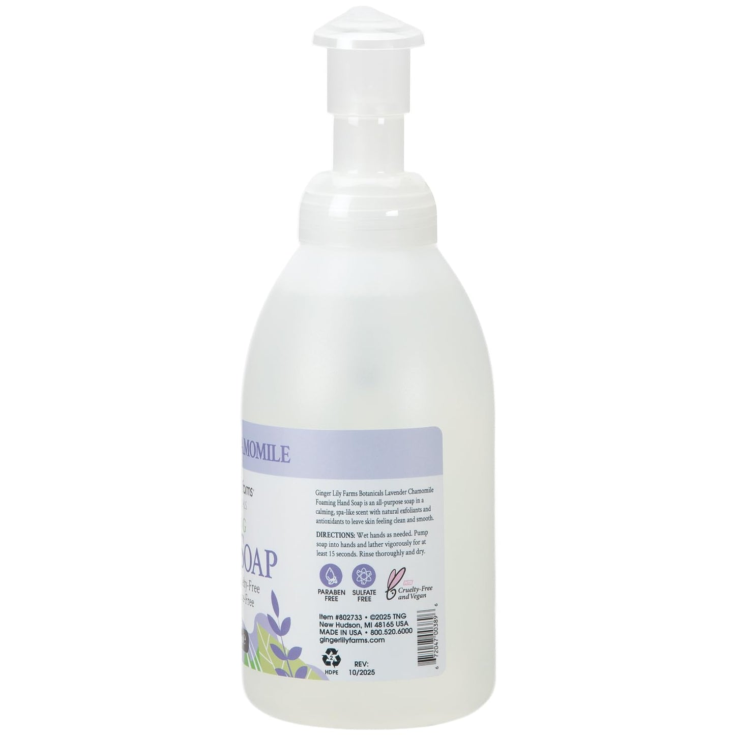 Ginger Lily Farms Botanicals All-Purpose Foaming Hand Soap Refill, 100% Vegan & Cruelty-Free, Lavender Chamomile Scent, 20 Fl Oz (Pack of 8) Beauty & Personal Care Ginger Lily Farms
