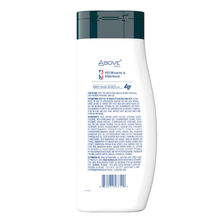 ABOVE NBA Body Wash for Men | ICE MINT | Deep Hydration & Energizing Cleanse | Mind-Fresh Cooling Scent | 8.5 oz Beauty & Personal Care NBA