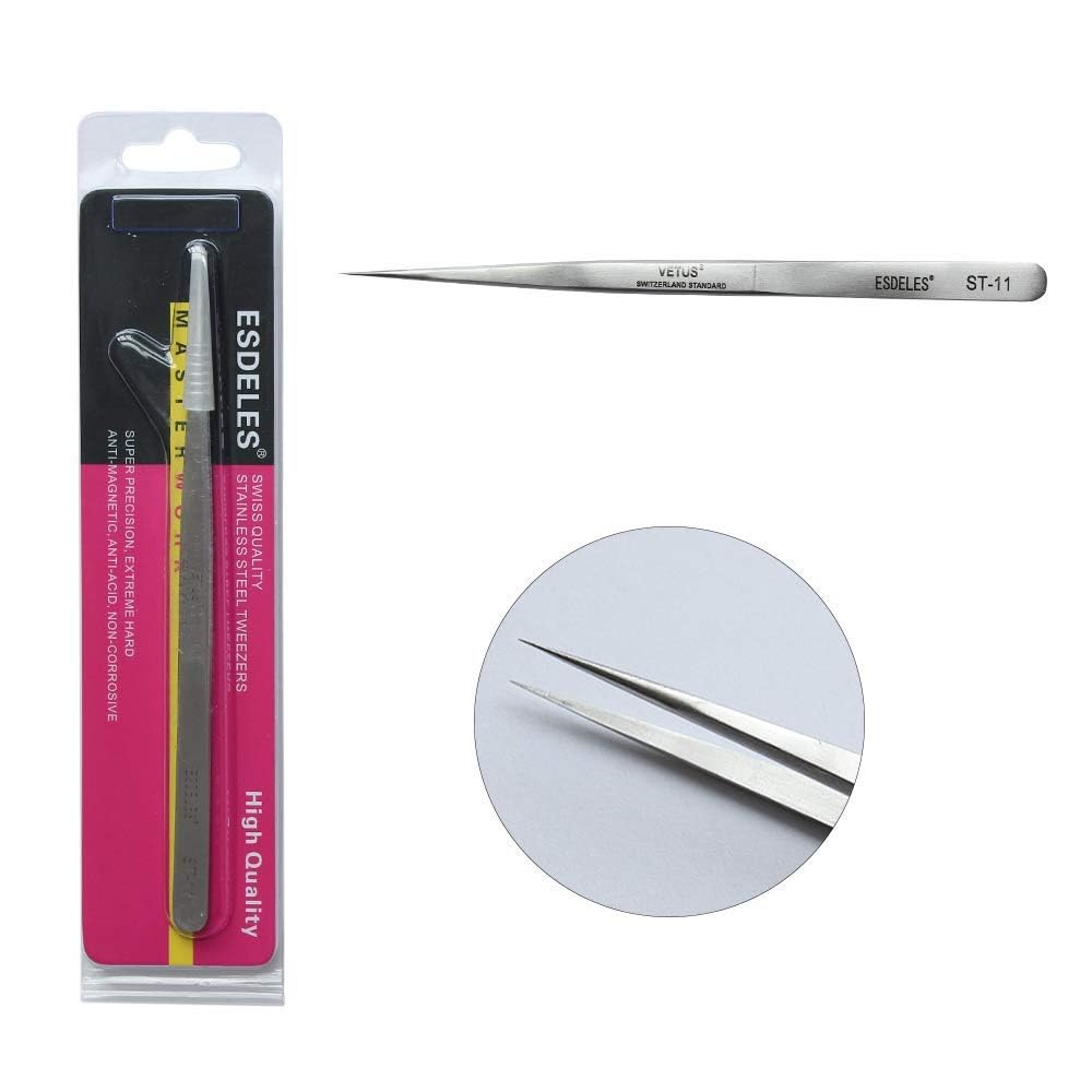 Vetus Tweezer Non-magnetic Stainless Steel Pointed Tip ST-11 Beauty & Personal Care Vetus