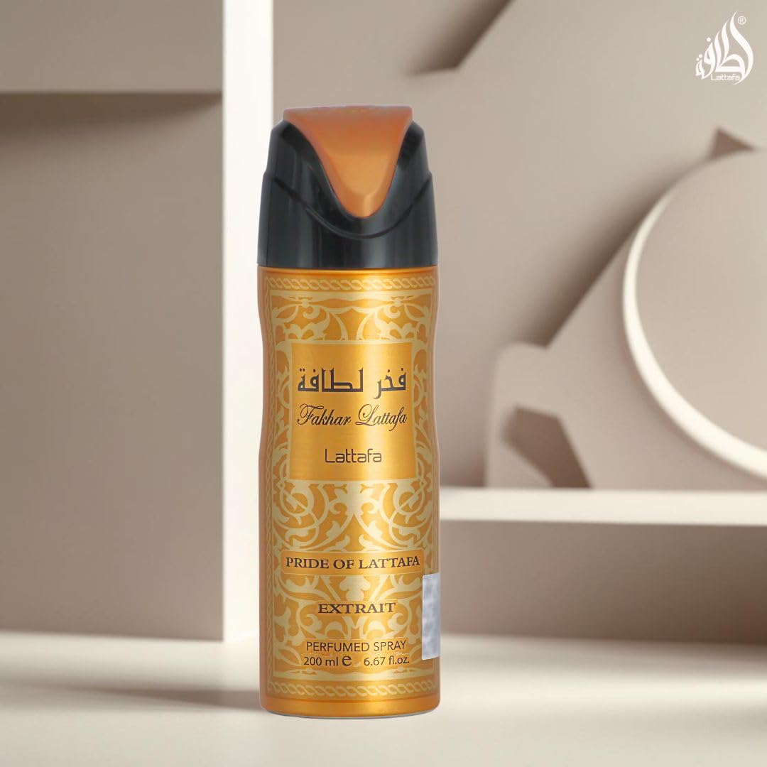 Lattafa Fakhar Gold Extrait for Men - Fresh, Spicy, Floral, Leather - Perfumed Deodorant Spray, 6.67 Ounce / 200 ml Beauty and Personal Care Lattafa