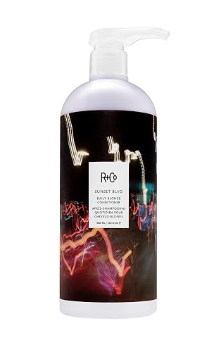 R+Co Sunset Blvd Daily Blonde Conditioner Retail Liter | Daily Brightening + Combats Brassiness + Hydrating | Vegan + Cruelty-Free | 33.8 Oz Beauty & Personal Care R+Co