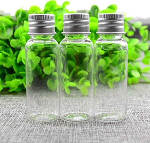 12PCS 1oz / 30Ml Empty Clear PET Plastic Tube Bottle Containers With Silver Aluminum Screw Cap For Makeup Lotion Essential Oils Creams Powders Beauty & Personal Care TUPWEL
