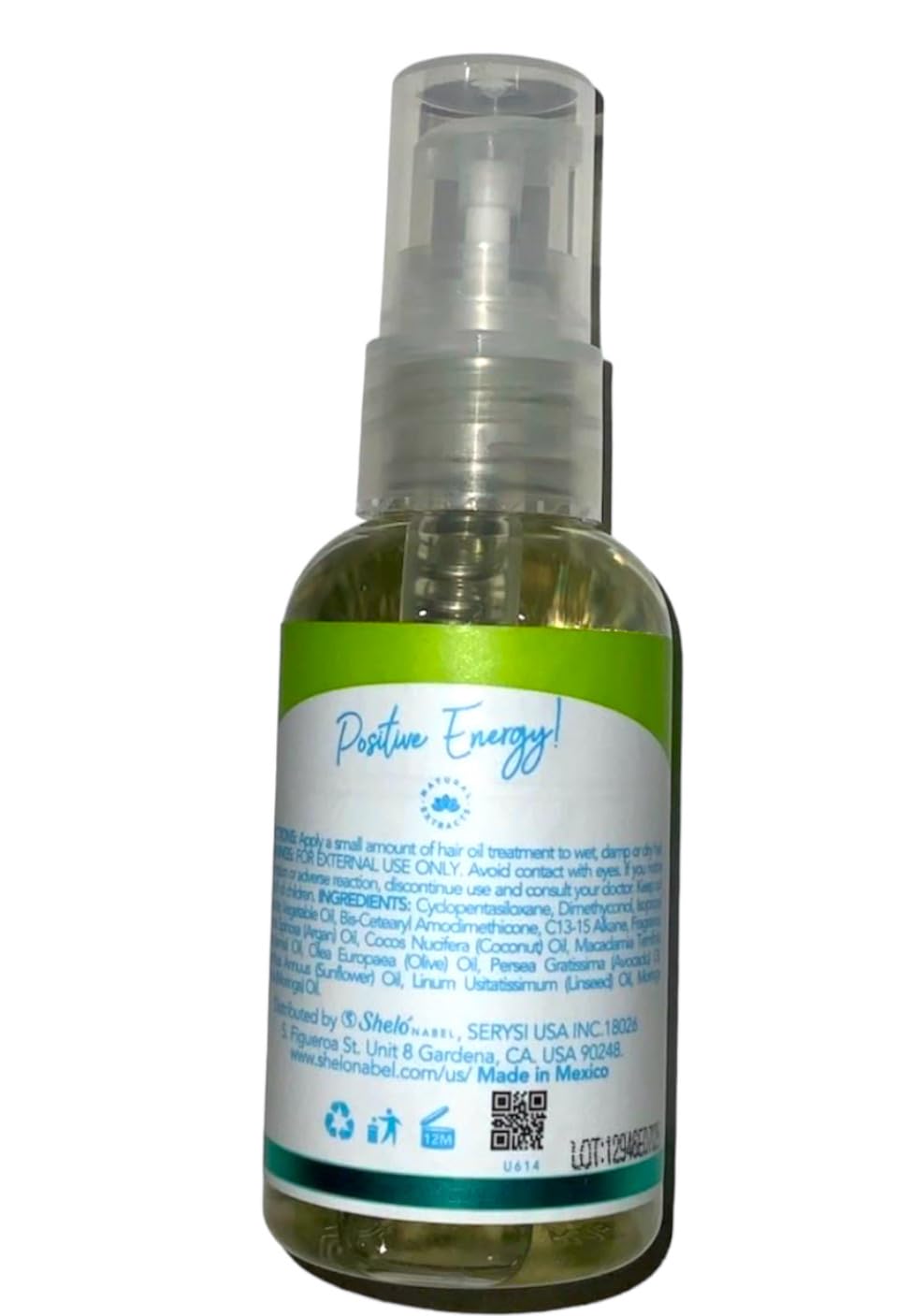 Sheló NABEL Coco and Moringa Hair Oil, Anti-frizz 2.20 fl oz.