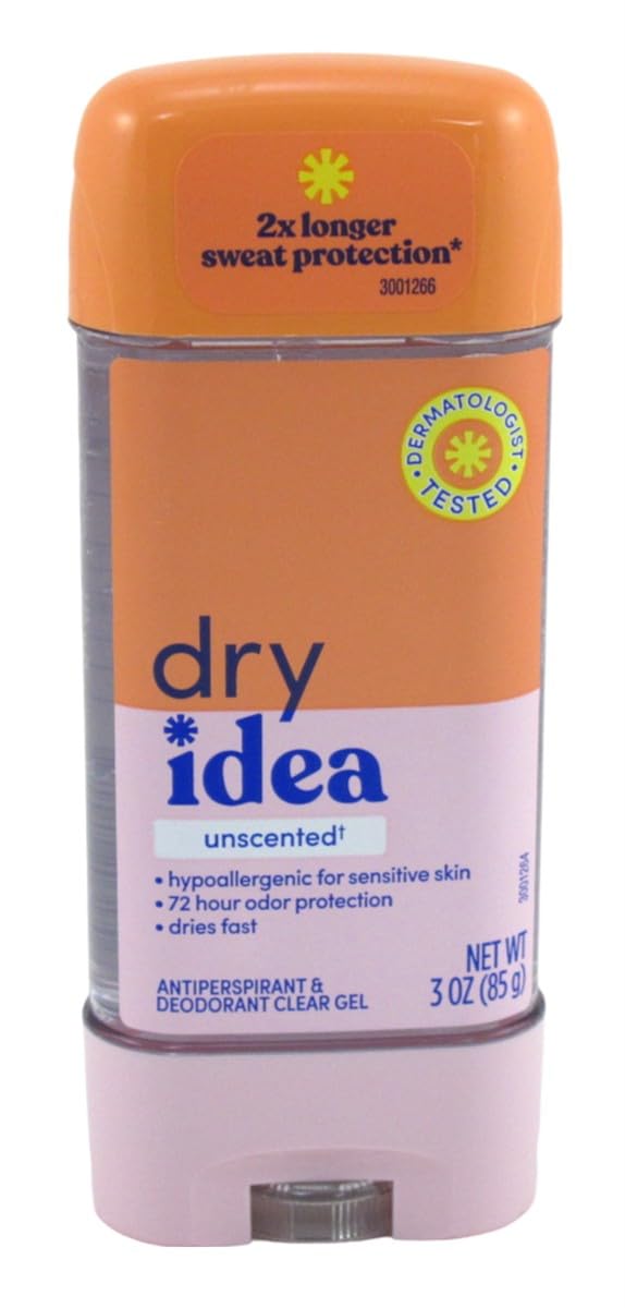 Dry Idea Deodorant 3 Ounce Gel Stick Unscented Antiperspirant (Pack of 6) Beauty and Personal Care Dry Idea