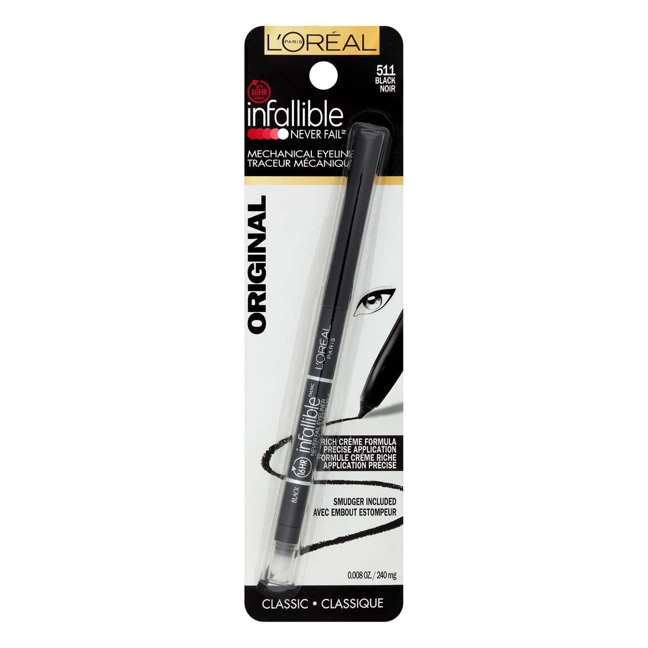 L'Oreal Paris Infallible Never Fail Eyeliner, Black, 0.008 Ounces Beauty & Personal Care L'Oreal Paris