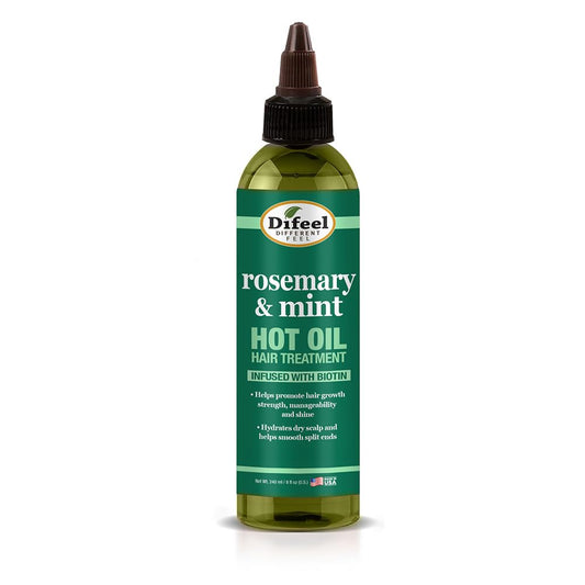 Difeel Hot Oil Hair Treatment with Natural Rosemary, Mint & Biotin 8 oz - Nourishing Treatment and Growth for Dry and Damaged Hair Beauty & Personal Care Difeel