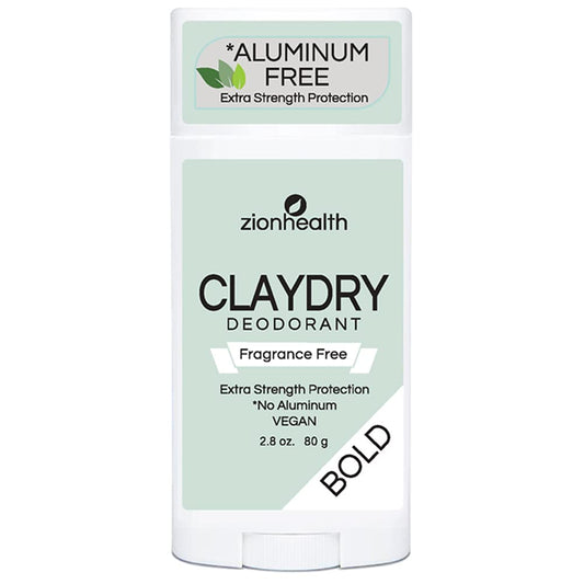 ClayDry Bold Fragrance Free Deodorant Zion Health 2.8 oz Stick Beauty and Personal Care Adama Minerals