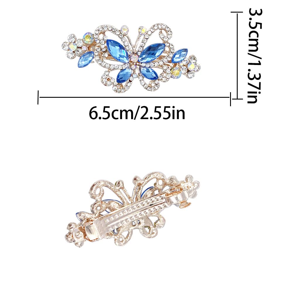 4 PCS Hair Clips for Women Ladies, Butterfly Design Crystal Rhinestones French Barrettes Spring Hair Barrettes Clip, Women Fashion Ponytail Holders Beauty & Personal Care GeoGeoDIY