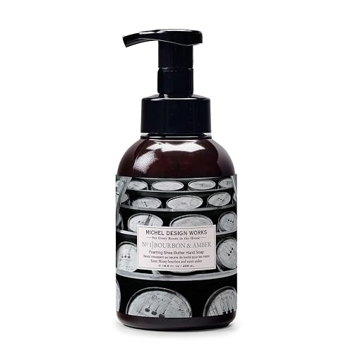 Michel Design Works Foaming Hand Soap 16.9oz, Bourbon & Amber Scent and Design, Shea Butter and Aloe Vera Blend, Beautiful Container with Pump Beauty & Personal Care Michel Design Works