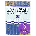 Zum Indigo Wild Goat's Milk Soap Bar - Bar Soap for Hands & Body Made with Essential Oils - 3 oz - Lavender-Lemon & Patchouli (3 Pack) Beauty & Personal Care Indigo Wild