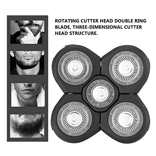 Bald Head Shaver, Replacement Heads, Replacement Blades, Shaver Blade Heads, 5 Head Shaver Head Universal Electric Beard Shaver Replacement Heads Beauty and Personal Care Zetiling