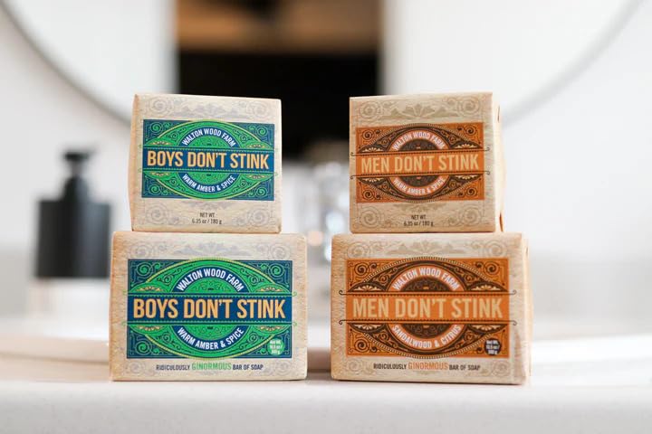 Walton Wood Farm, 6.35 oz Soap Bar, (Men Don't Stink: Warm Amber & Spice) Beauty & Personal Care Walton Wood Farm